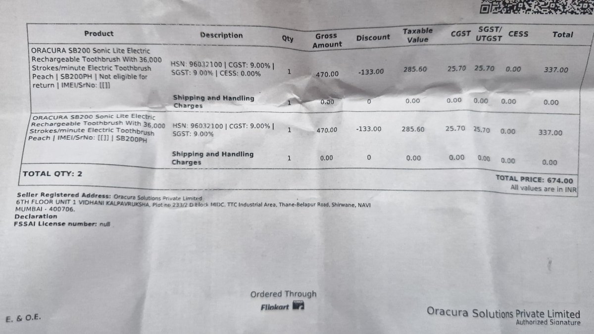 kunal_shinde's tweet photo. @Flipkart I’m really confused—why is there a mismatch between the amount I paid and the invoice I received? 🧐💸📉 #billing #discrepancy #invoice https://t.co/JAZXtbVEN9