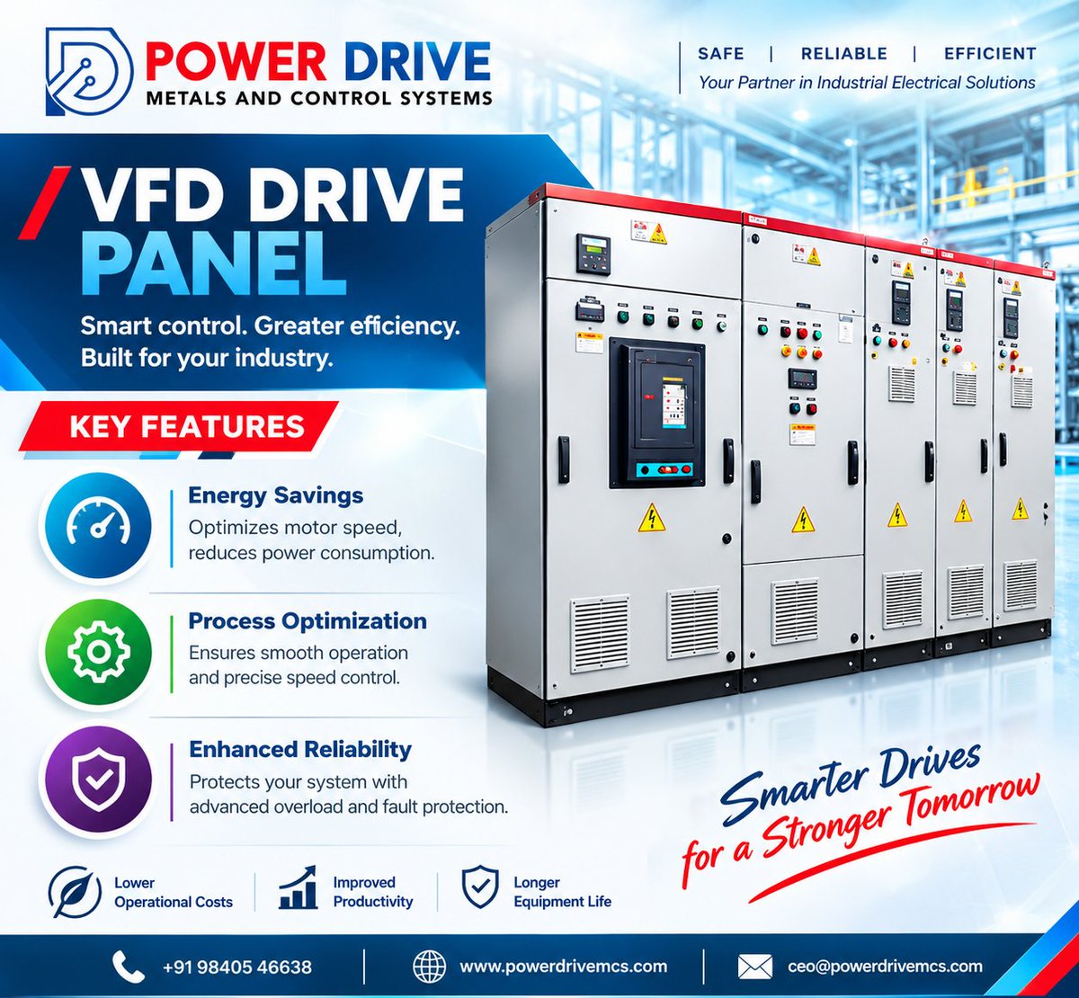PowerDrive2020's tweet photo. VFD DRIVE PANEL - PDMCS 

Smart Control. Greater Efficiency. Built for Your Industry.

KEY BENEFITS
• Lower Operational Costs
• Improved Productivity
• Longer Equipment Life

📞 +91 98405 46638
🌐 https://t.co/6lfCGWyCdk

#VFDDrivePanel #PDMCS #VFD #PowerdriveMCS https://t.co/k3prGoShVt