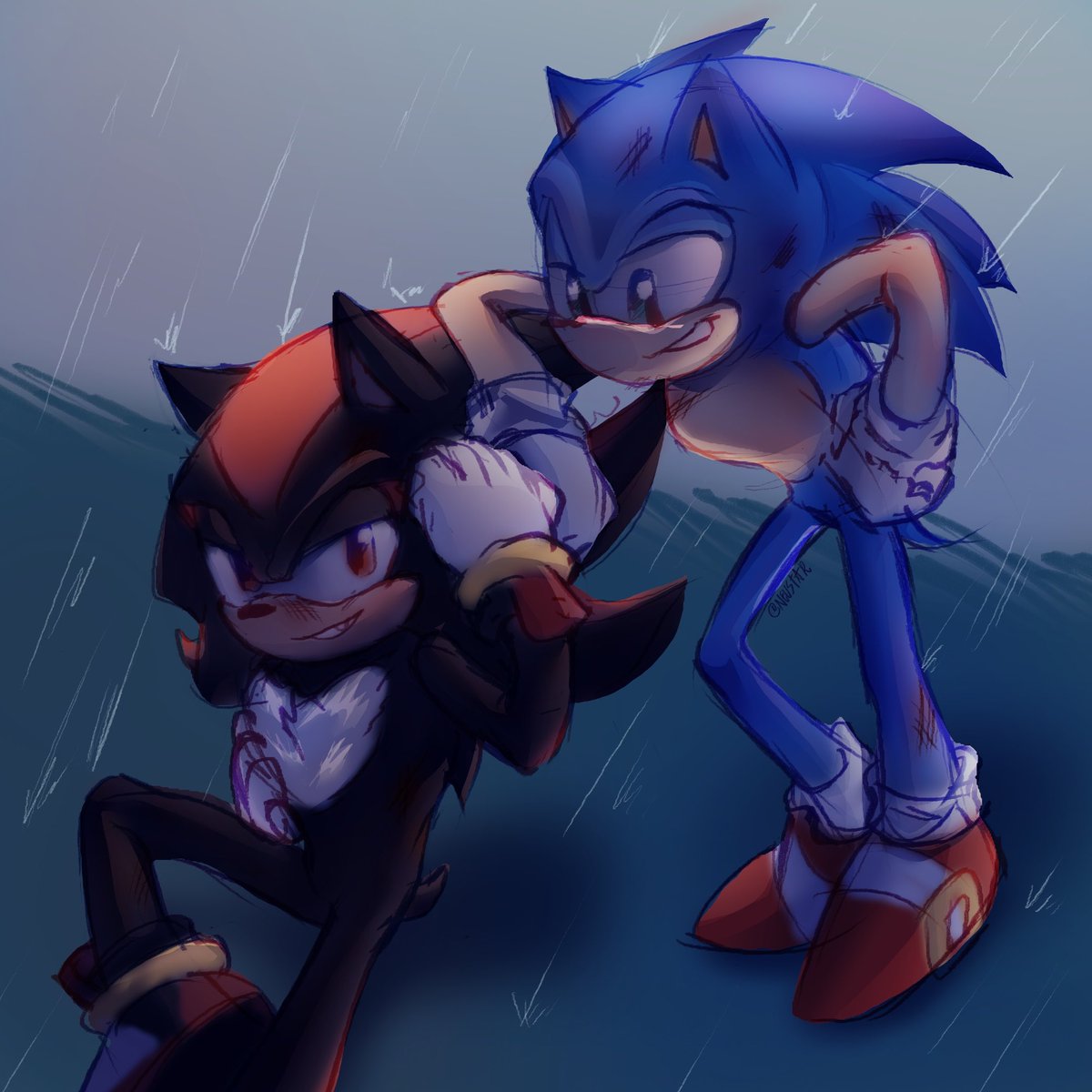 neustar__'s tweet photo. My first entry ^^ 
I'm incredibly rusty 💀

Day 2: Rain
#sonictober2026

🔵: Up for round two?
🔴: Always https://t.co/LGFNphP2DH