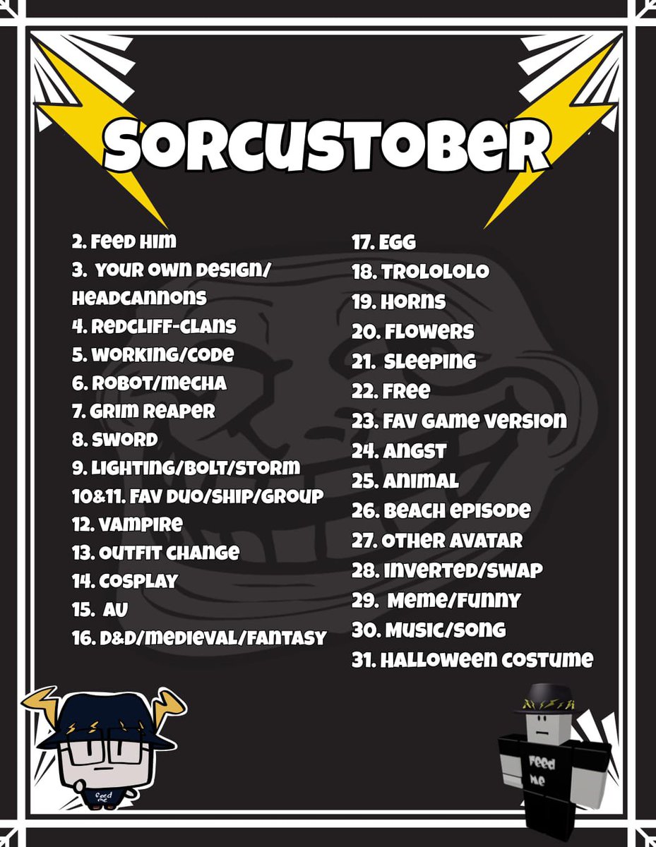 mokirishi's tweet photo. hai i made this for some oomfs on tiktok yay
starting with day 2 ofc (should be 3 bc of the time it took me to publish it sorry)
#Sorcus #Robloxadmins https://t.co/EtrpDqYNRG