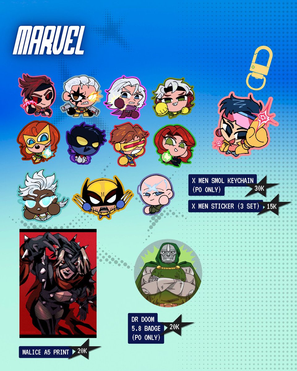 matomatika's tweet photo. [🫶RT] #CF23 Open Pre Order &amp; Booking Catalogue Batch 2  
📅3 - 9 October  
🛒Pick up CF23 DAY 1 booth J29 Kelinci Duyung
🎭OC, Dorohedoro, Hotline Miami, Uma Musume, Marvel, Persona &amp; Shin Megami Tensei , SVSSS, Baxian(AWCT)
🔗https://t.co/VJWeNctRe1
#cf23catalogue https://t.co/KpEPv4vWep