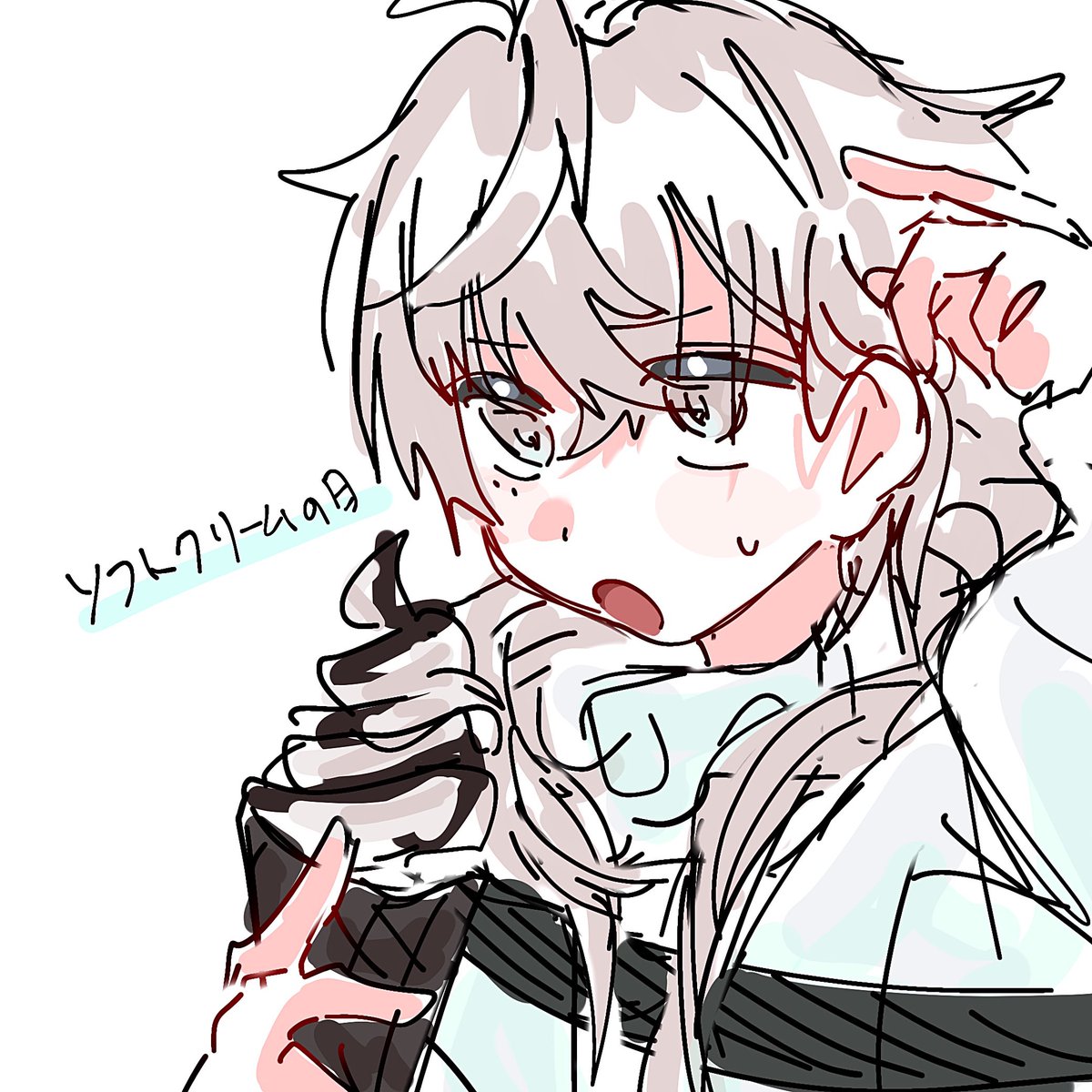 makum0uz0u's tweet photo. ソフトクリームと言えばソフトクリーム食してるホワイトくん描いたことあるのでご覧ください https://t.co/qXcG82uFyA