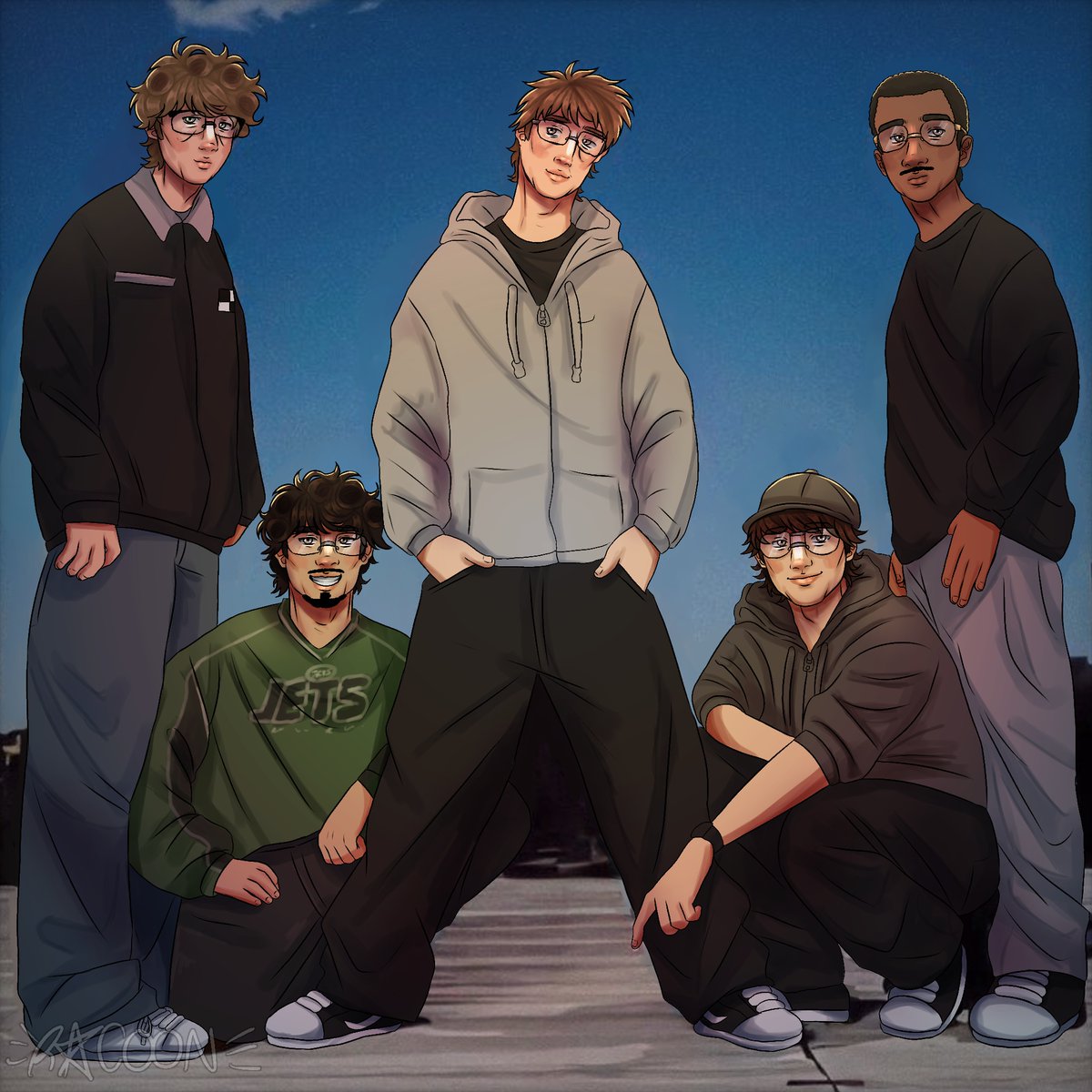 RXAC00N's tweet photo. max the only one without glasses so i had to make him feel included
[#3fs #3fsfanart #cloakmepls #cloakmeplsfanart #efsgaming #efsgamingfanart #plenty #plentyfanart  #dizzyjah #dizzyjahfanart #thegerbs #thegerbsfanart ] https://t.co/Ytf3Jy1qO4