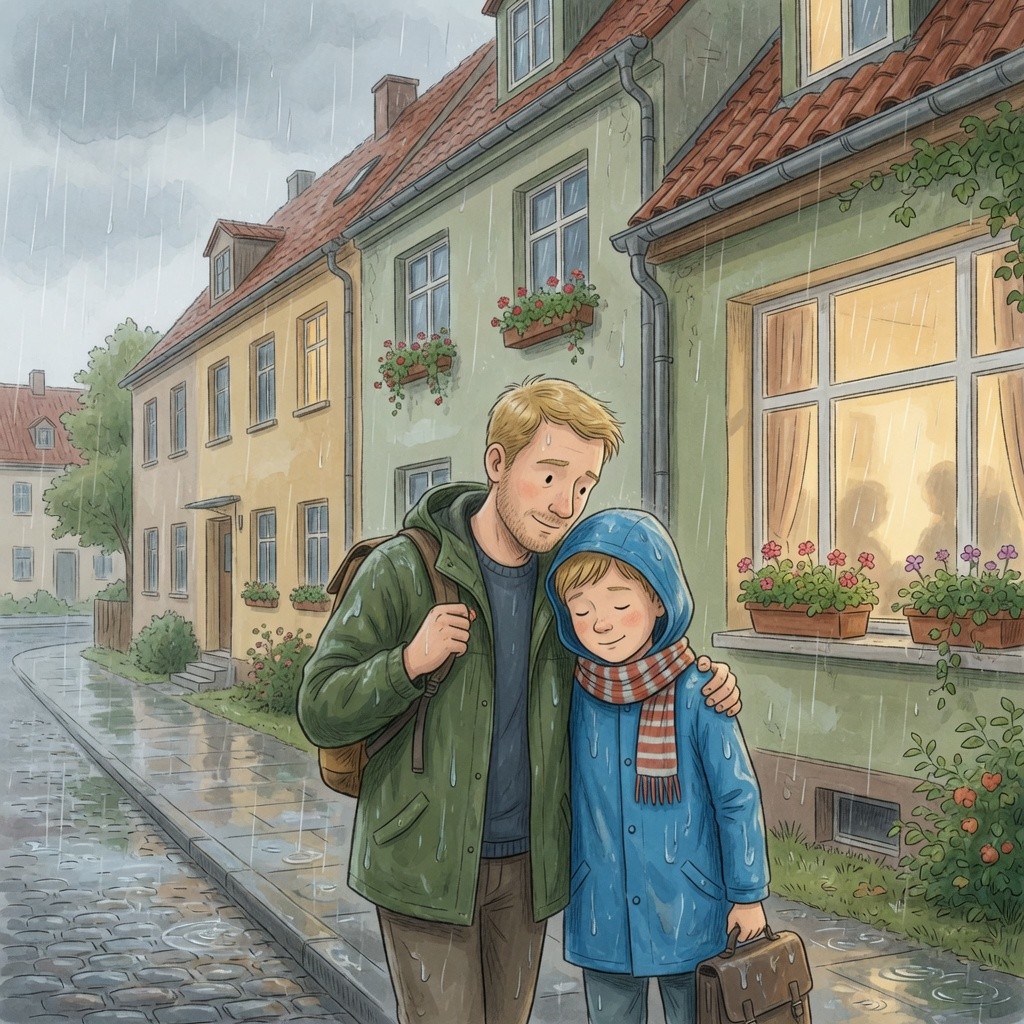 EinGuterVater's tweet photo. Zusammen am Fenster sitzen, den Regen beobachten und aneinandergelehnt zur Ruhe kommen. Als Papa musst du solche Minuten nicht mit Fragen füllen. Welcher stille Moment tut euch gut? #Regenpause #EinfachDaSein #VaterKindZeit https://t.co/Ukw9d2X74B