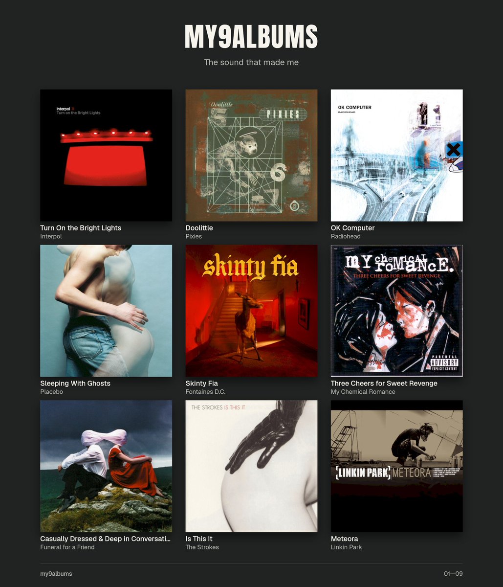OscarL_9's tweet photo. Ya que todos lo estan haciendo... Mis albumnes favoritos en diferentes etapas. Falta conseguir el cassually dressed en vinilo o disco 🫠 https://t.co/GxzXuzfnnt