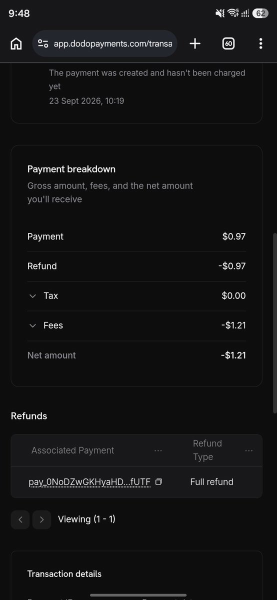 BSkycargo's tweet photo. @DodoPayments Stuck in a support loop! Payouts disabled over 2 test transactions. I refunded both (dashboard shows 'Refunded'). Yet support claims no refunds initiated &amp; won't restore payouts despite screenshot proof. Please review Account Acc_DnoROl1i2qKTrCQ1! 🚨 https://t.co/S0Fb2g5RLW