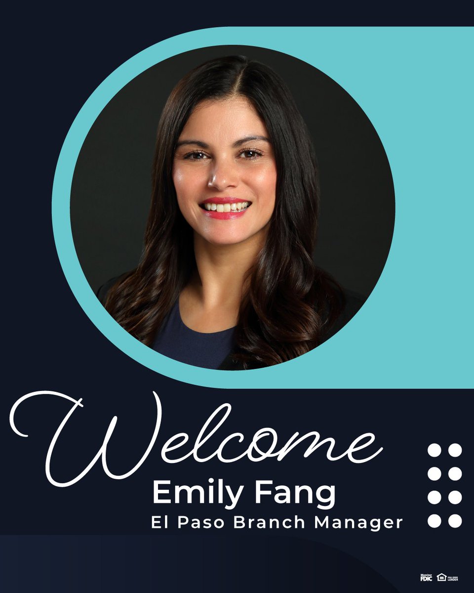 CitizensBankLC's tweet photo. Please join us in welcoming Emily Fang as our El Paso Branch Manager.

With over 14 years of banking experience, she is proud to offer the best customer care to our El Paso community. We are excited to have her on board and look forward to the impact she will make in serving our community and the people of El Paso. 

Welcome, Emily! 🎊