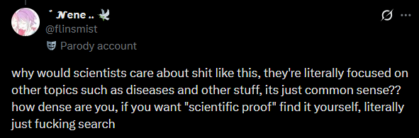 drricktalin's tweet photo. imagine typing this shit and then blocking me... do they know there are scientists in different areas, including psych??? also, like I AM A THERAPIST, I have scientific papers proving my arguments lol https://t.co/HDlQ0mrarp