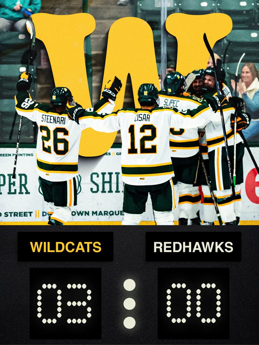 NMUHockey's tweet photo. HOW ABOUT THEM ‘CATS

#NMUWildcats | #50thSeason https://t.co/Y9UXmWYmZe