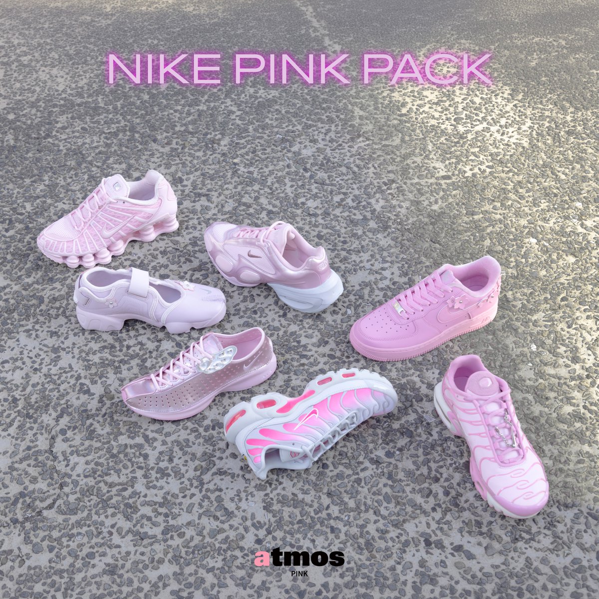 atmos_pink's tweet photo. NIKE PINK PACK
PINK IN THE CITY.
この秋の街に、PINKを。
いつものスタイルに、PINKを添えて。
atmos pink各店・オンラインショップにて販売中。
