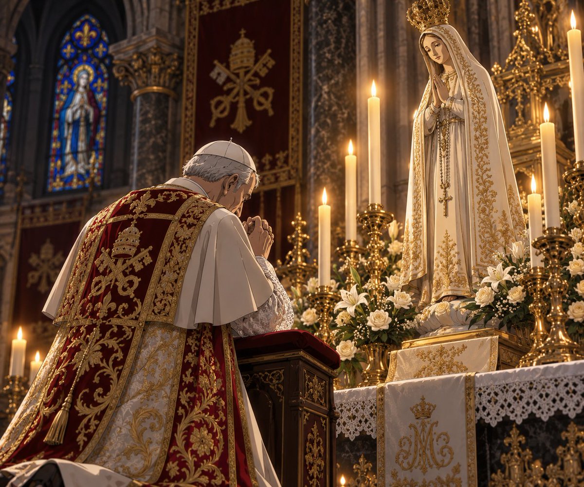 BritishPapist's tweet photo. @Pontifex Pray to Our Lady for stripping her of the title of Co-Redemptrix and furthering division within the Church. https://t.co/qeXzSEX4Z7