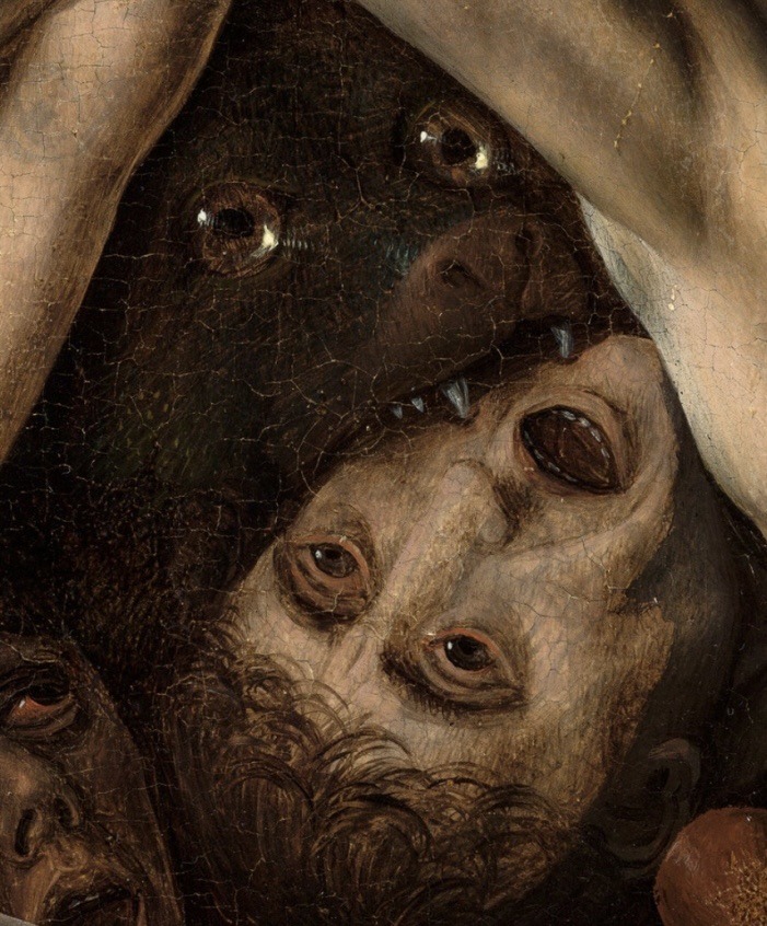 archaeologyart's tweet photo. Details: the Fall of the Damned, c. 1468, by Dirk Bouts. https://t.co/bGYUdTNmbr
