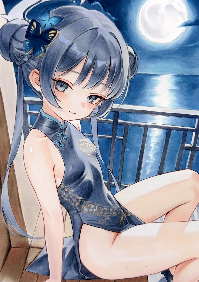 Uron_Illust's tweet photo. ご依頼のキサキちゃんでした🥰
海と龍をキラキラにしました🫶
 #ブルアカ https://t.co/5gSihvwTlQ