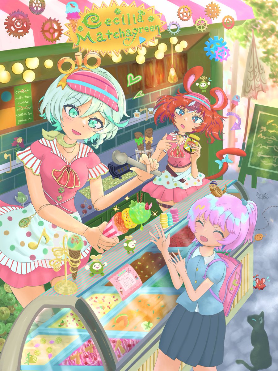 HaruimitAri's tweet photo. うちのアイスクリームショップに遊んできて！
Come and hang out at our ice cream shop〜💚♪♪🍨
#Immergination　#BaelzBrush https://t.co/HuV6oy8Zdj