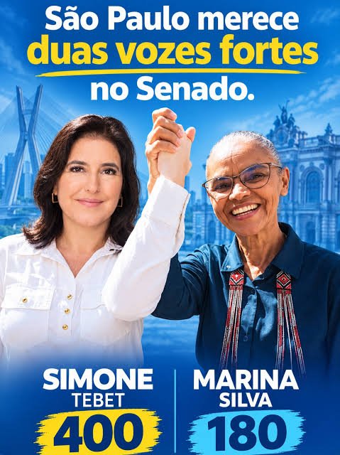 Crismorelo's tweet photo. EM SÃO PAULO É:
- LULA PRESIDENTE 13

-HADDAD GOVERNADOR 13

-MARINA SILVA SENADORA 180

-SIMONE TEBET SENADORA 400

CHUVA DE LULA 13 
MEU VOTO É LULA 
#SenadorAliadoDoLula
#DeputadoAliadoDoLula https://t.co/N9Sv22dJn8
