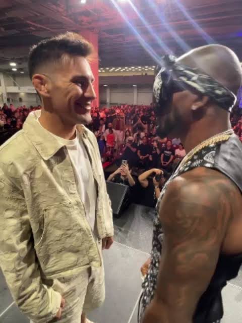 DiceySports's tweet photo. Now everybody in the 313!!

Green &amp; Ribovics look like they’re about to drop bars ahead of their clash at #UFC332 https://t.co/Kde7nVJAGa