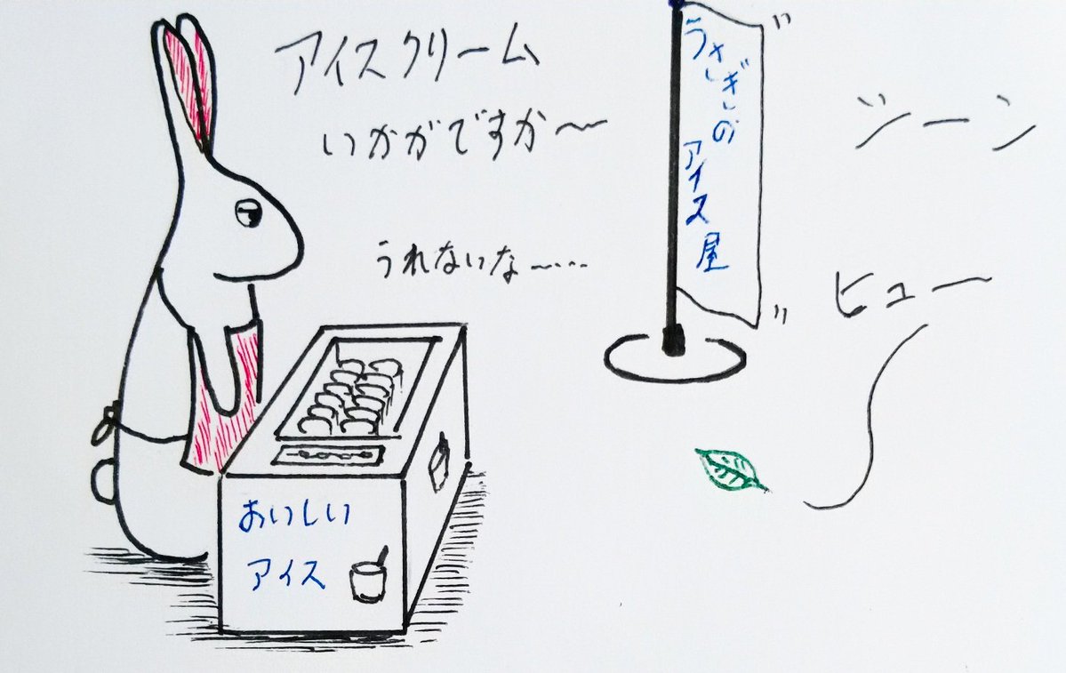 Dessinmaster's tweet photo. 館長落書きマンガ
「ウサっとモルっと ちょっとぞう」
「アイス屋さん」のおはなし https://t.co/JqOF7MJBzG