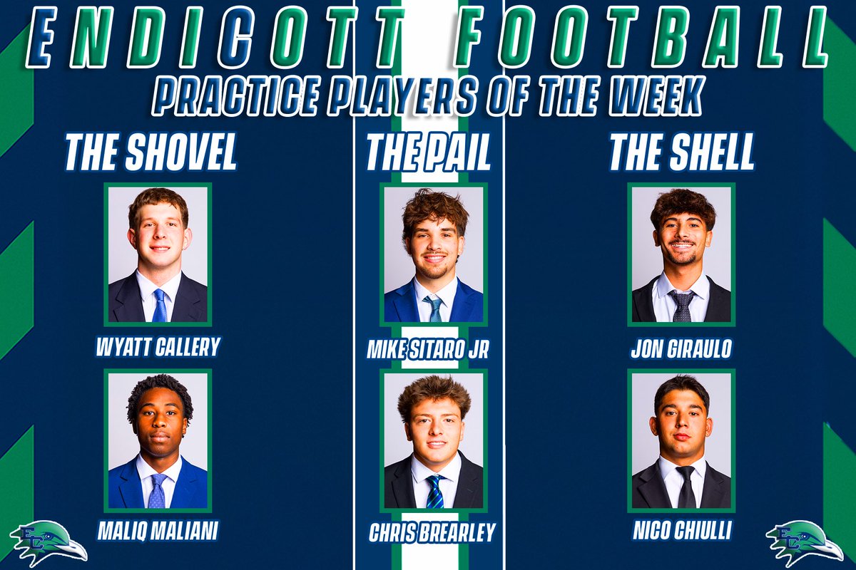 EndicottFB's tweet photo. Congratulations to our Week 5️⃣
Shovel, Shell &amp; Pail Award winners‼️
The Shovel - Wyatt Callery, Maliq Maliani
The Pail - Mike Sitaro Jr, Chris Brearley
The Shell - Jon Giraulo, Nico Chiulli

#BeachBall 🏈🐦🏖️#M2DEINB6VERLY ☀️🌊 https://t.co/Vxt6Cg6ovw