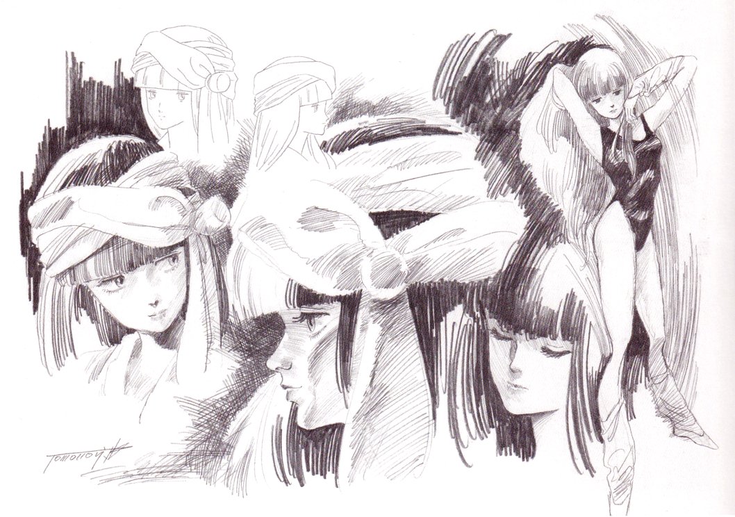 tnahc0127's tweet photo. 最近エルガイムが盛り上がって��りますので湖川氏のエルガイムイラストを。
もしエルガイムが「キャラクターデザイン湖川友謙（キャラクター原案 永野護）」だったらと言う感じの画であります。

アムのイラストの永野調アムとレオタードアムの脚に注目😊
#エルガイム　＃湖川友謙　＃永野護 https://t.co/e5JJF8h9JD