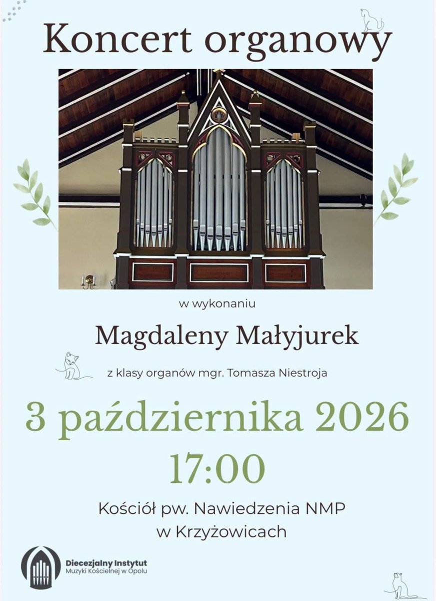 DIMKopole's tweet photo. 🎼 Już jutro zapraszamy na koncert organowy w wykonaniu Magdaleny Małyjurek z klasy mgr. Tomasza Niestroja! 🎹 https://t.co/ZuCGuQoR6w