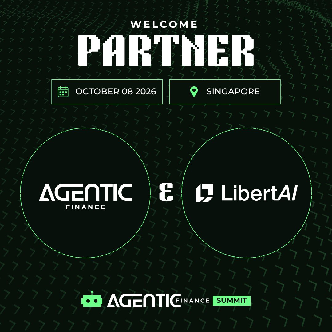 afinancesummit's tweet photo. An autonomous agent needs more than intelligence. It needs infrastructure it can trust.

@Libertai_DAI  joins Agentic Finance Singapore, bringing private, decentralized AI and wallet-funded agents to the room.

@jon1012  takes the stage Oct 8. 🇸🇬 https://t.co/7VwiaQs8CH