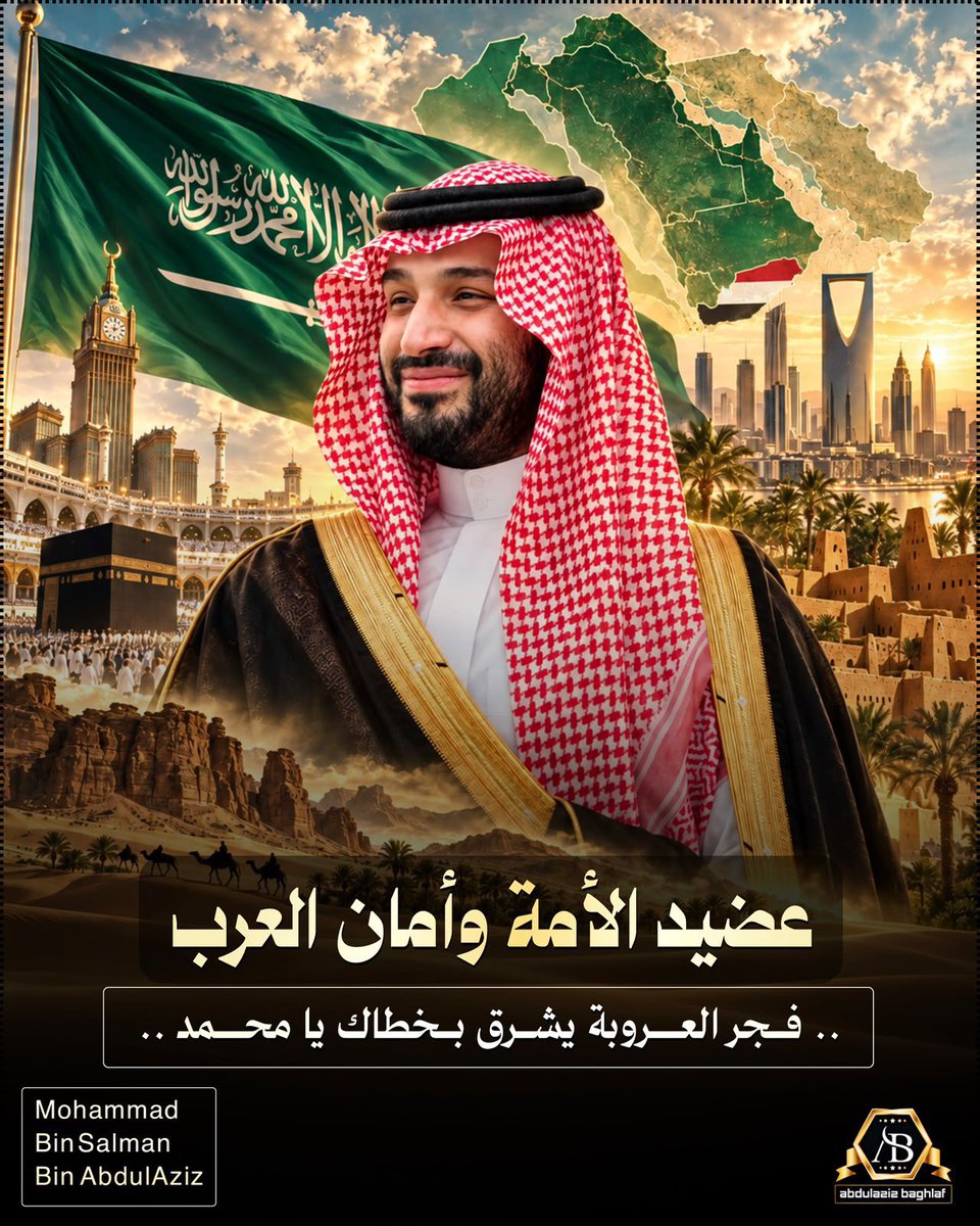 ABDULAH_MBS's tweet photo. "قائد هُمام أثبتّ لـ العالم أجمع
• أن الفعّل يسبق القول
• ⁠أن القرار الشجاع يصنع التاريخ

فما المجد إلا أنت يا سيدي
وما الإنجاز إلا بصنيع يدك 💚🇸🇦"

#ولي__العهد
@AzizbagBag https://t.co/mvNftwklB0