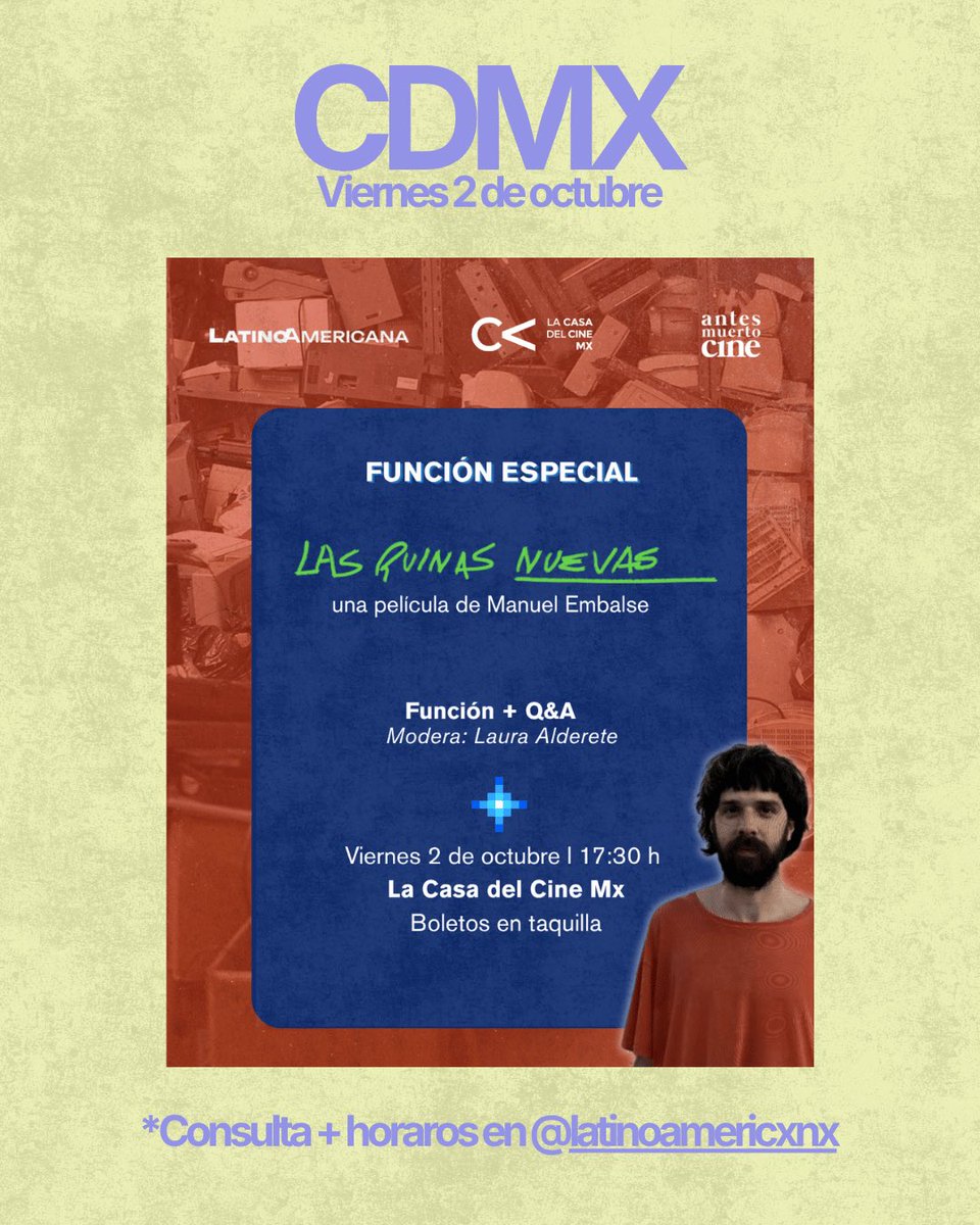 nolirome's tweet photo. Les comparto hartas actividades chidas entorno al cine, de este fin de semana, ningún GPI, tienes opciones en CDMX, Tehuacán y Oaxaca 🤍🍿. https://t.co/xCO7WVPOS0