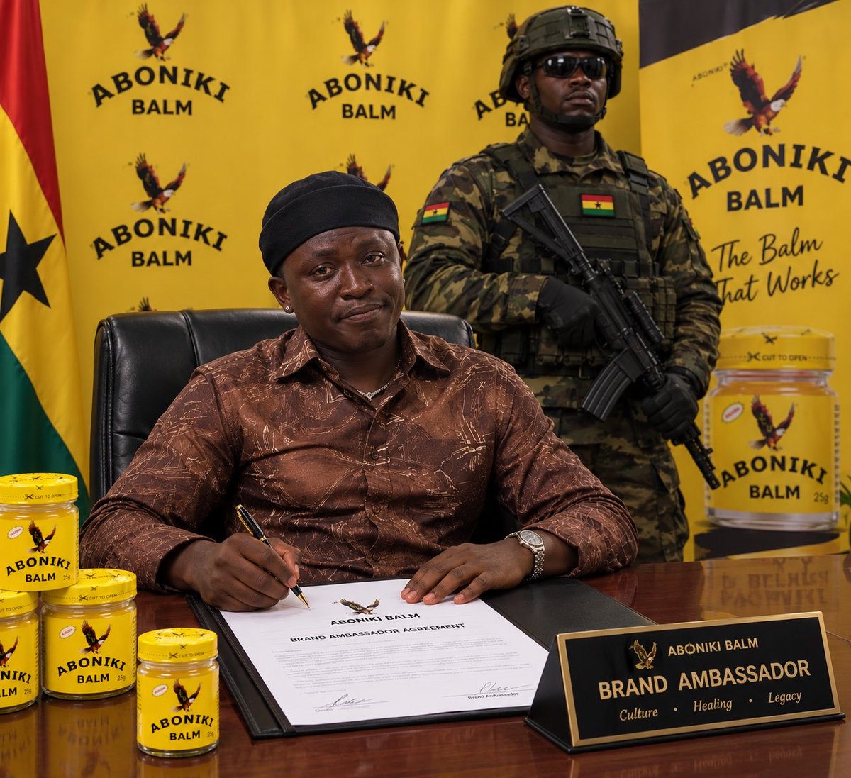 _khendrick's tweet photo. BREAKING 🚨: Sika official has reportedly landed a 3-year ambassadorial deal with aboniki after a military man nearly sent him to an early grave

from near death experience to brand ambassador ..what a plot twist 🙏🏿 https://t.co/SPXJecG8KQ