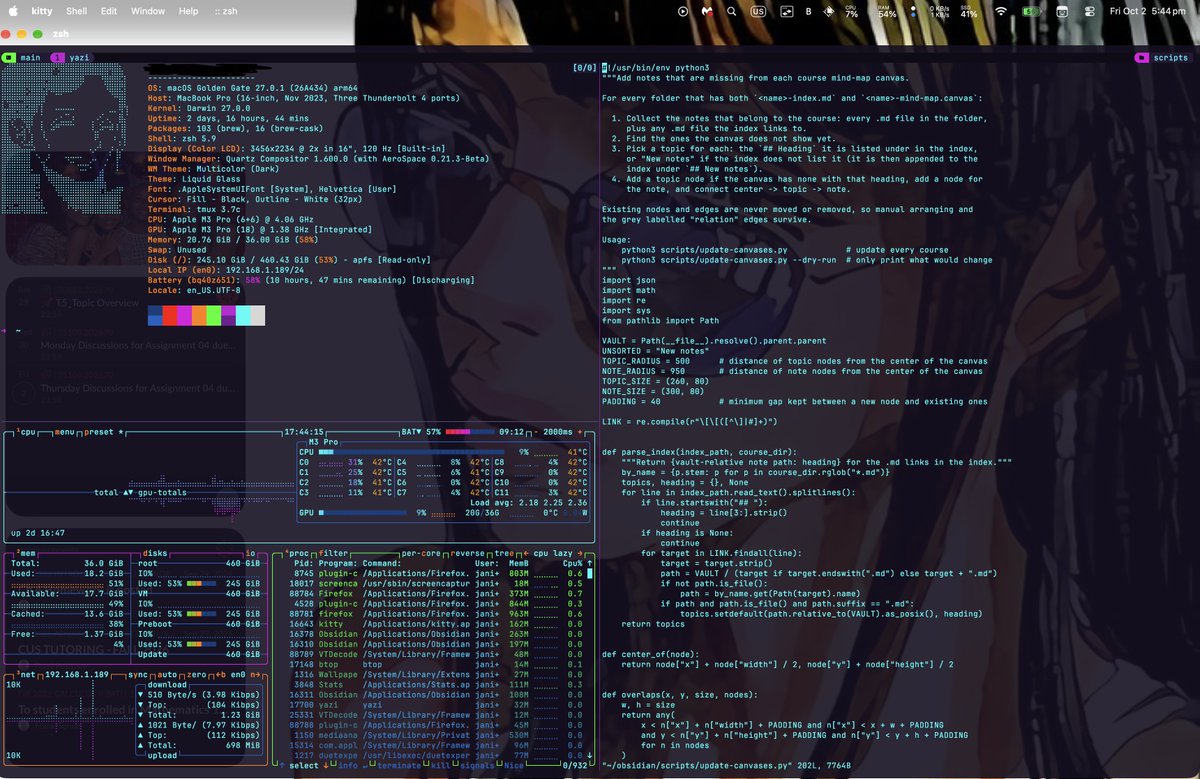 TANNIEOWL's tweet photo. So happy with my terminal setup. Nico Robin would be so proud https://t.co/2ieGXE0WIp