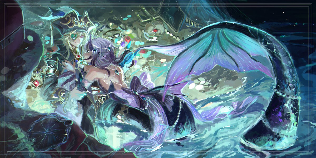 cursedfortune's tweet photo. siren x pirate ! https://t.co/J9aSdXJ1xy