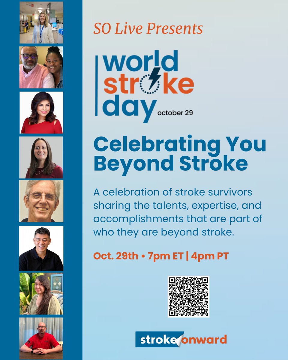 StrokeOnward's tweet photo. This World Stroke Day, we’re celebrating YOU beyond stroke! 

Join Stroke Onward Community Circle on for a virtual celebration led by stroke survivors sharing their skills, talents, expertise &amp; experiences.

RSVP here: https://t.co/lxVQGwv6hs 

#SOCC #WorldStrokeDay https://t.co/ZAIOyJNUb5