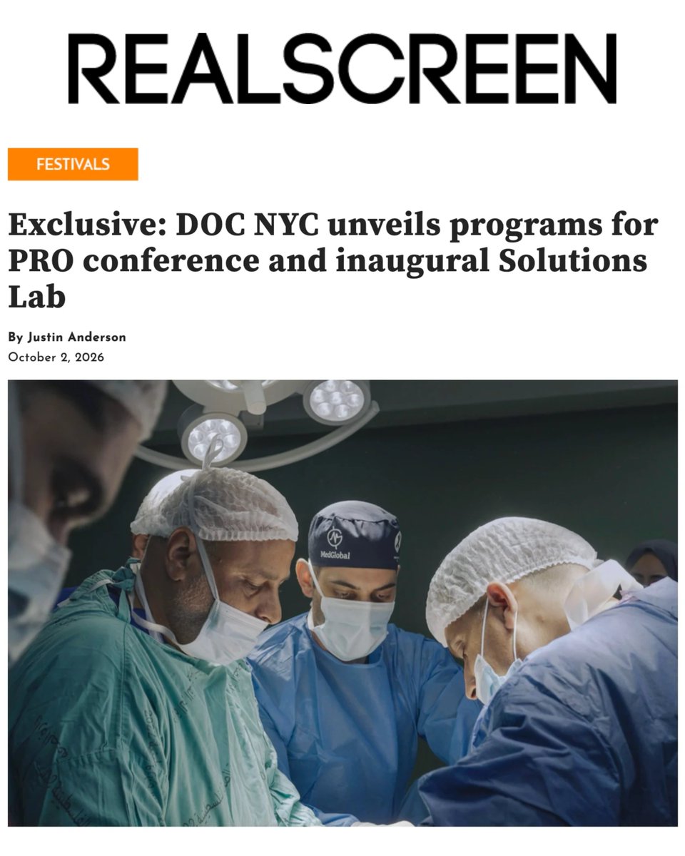 DOCNYCfest's tweet photo. The DOC NYC PRO 2026 conference lineup is here — 80+ industry experts, 7 thematic days, and a brand new Solutions Lab!

Read the full lineup in @realscreen: https://t.co/rOghO9VBDX 

Get your tickets: https://t.co/xUogqzbqQ2 https://t.co/EGUTiUSimZ