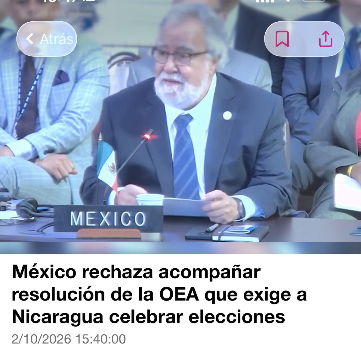 LuisCardenasMx's tweet photo. México está de acuerdo en que los Nicaragüenses no puedan votar.

México avala la dictadura de sus socios ideológicos.

Y México considera que un pueblo que no puede votar se auto determina. 

México da vergüenza en el mundo. https://t.co/ZtOwzqEXHp