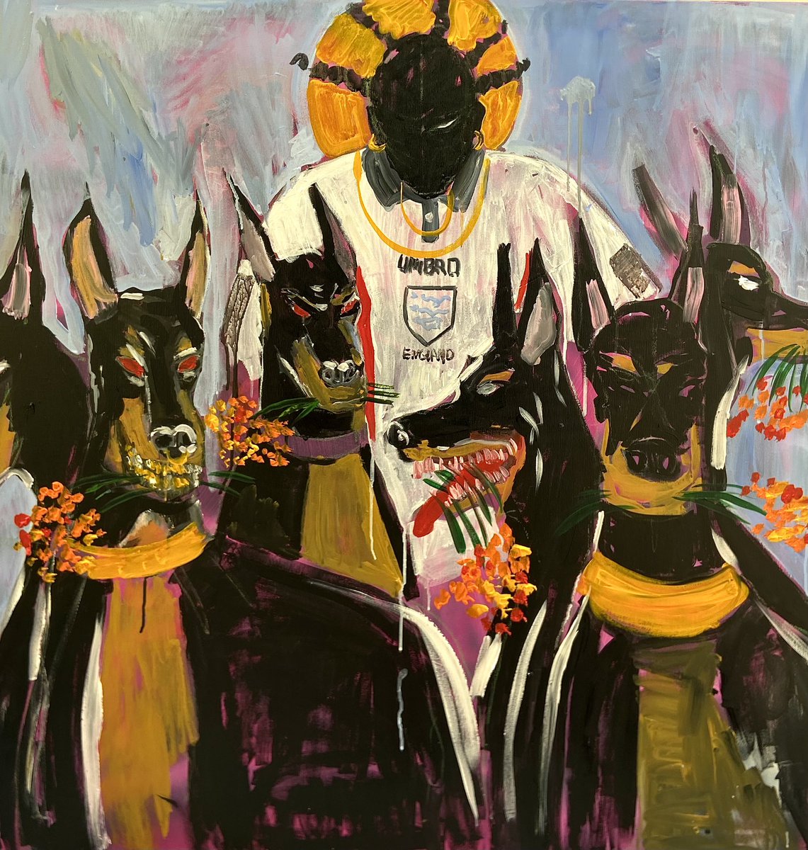 CATECISMO_'s tweet photo. Seven dogs,acrílica em tela. https://t.co/1c6p8C9xb2