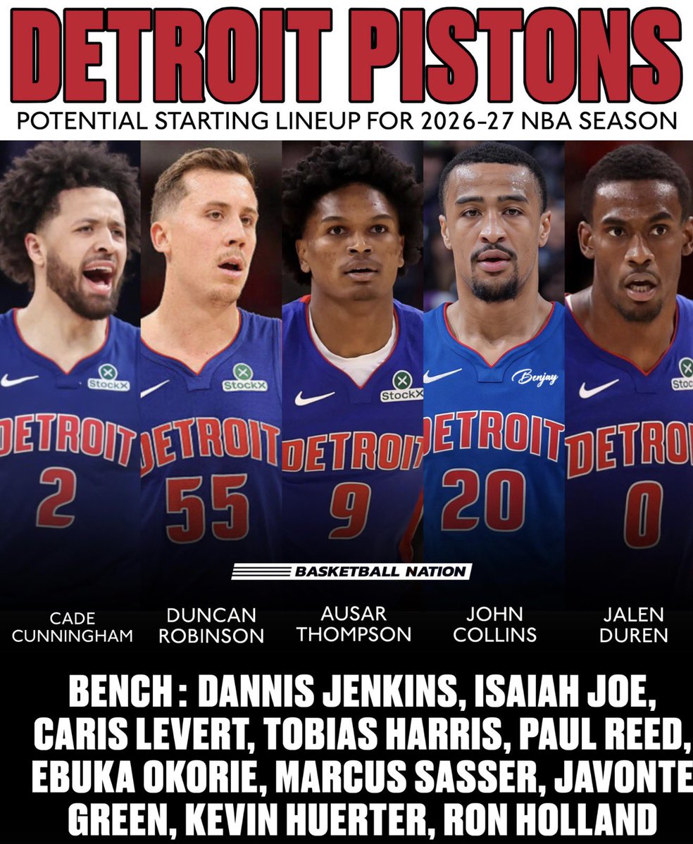 TheDunkCentral's tweet photo. The Pistons won 60 games last season, added John Collins, and got their All-NBA center back.

They have an 83% chance of making the playoffs, per Polymarket 

Don’t sleep on Detroit this season 🤫 https://t.co/56l1aSJZAi