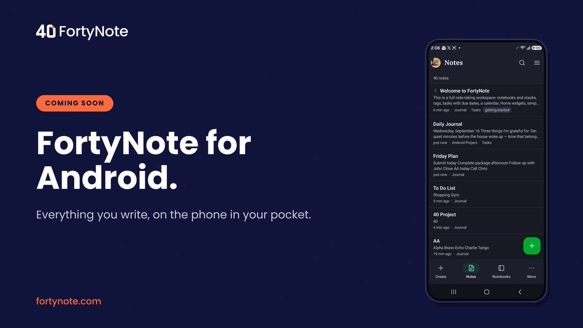 FortyNote tweet picture
