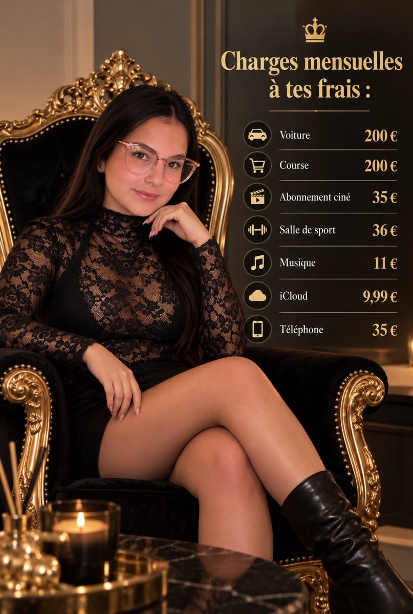 ReineMallau1505's tweet photo. Assise sur mon trône, pendant que toi tu  calcules combien tu peux encore me donner👑
Voiture, courses, ciné, sport, musique… mes charges ne vont pas se payer toutes seules
À toi de travailler. À moi de profiter💸 https://t.co/LCqy28QOFS