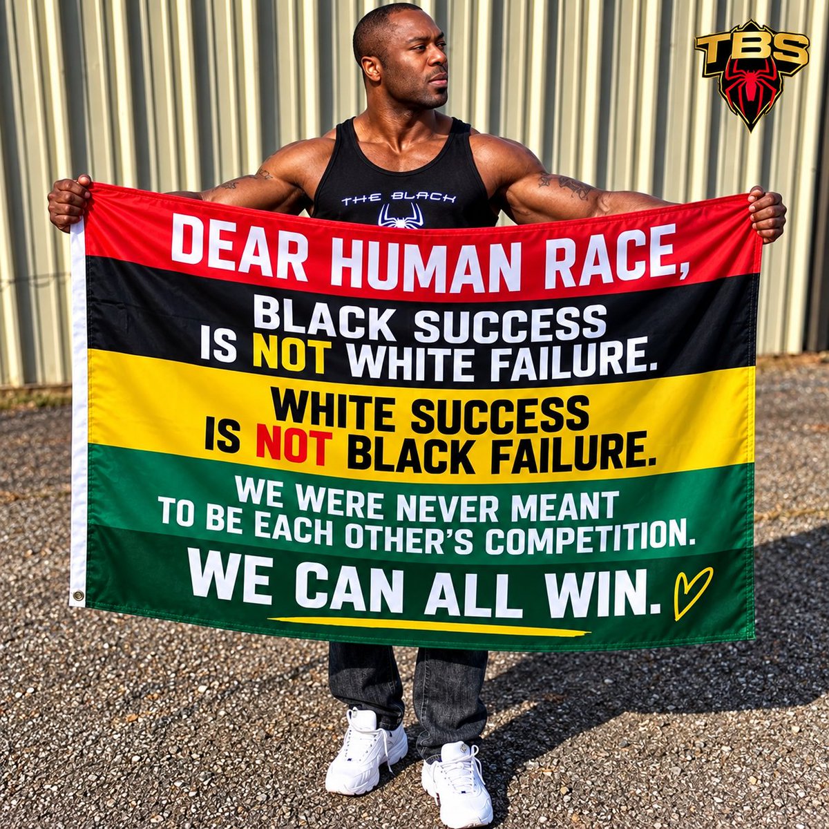 theblackspiderm's tweet photo. We don’t have to tear somebody else down to build ourselves up. Your success doesn’t take anything away from mine — there’s room for all of us to win. 💯

#theblackspiderman #WeCanAllWin https://t.co/KpfRtLgFJO