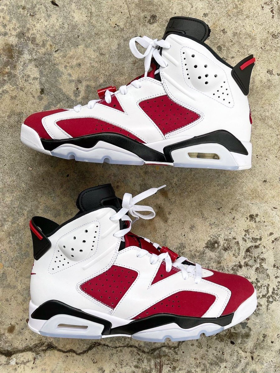 JustFreshKicks's tweet photo. Air Jordan 6 “Carmine” 🌹 

• Nike Air branding
• Family sizing
• March 13th
• $215 https://t.co/8uXceE7WtE