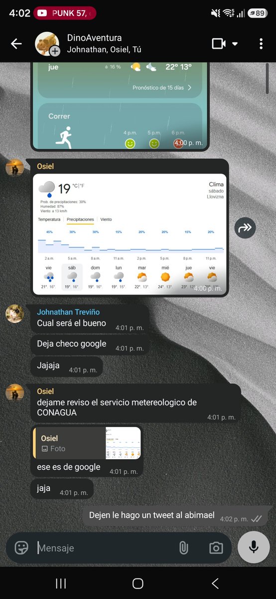 Roque1099's tweet photo. @abimaelsalas 
Mis amigos y yo mañana queríamos ir al museo del desierto pero queremos saber tu opinión de como estarán las probabilidades de lluvia 
Tiranos paro https://t.co/BAks2iNKBF