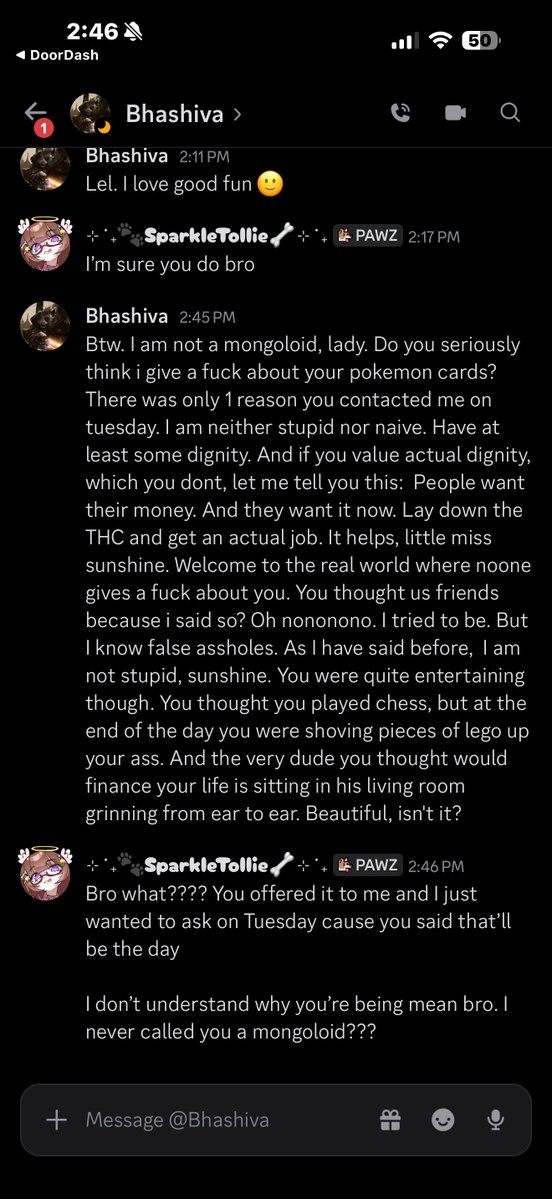 SparkleTollie's tweet photo. WEIRDO ALERT ON TWITCH !!! 

Don't be this guy who spends thousands on vtubers, talks terrible about his girlfriend in chats, and acts crazy when drunk. I regret becoming friends with this guy-

I've seen him in all my friends chats and im setting out a big warning to just ban him and dont let him gift you subs, throne gifts, etc. because this behavior is insane.

I legit asked him if he was okay cause he was acting insanely aggressive and rude in my chat today, and he reacted THIS way