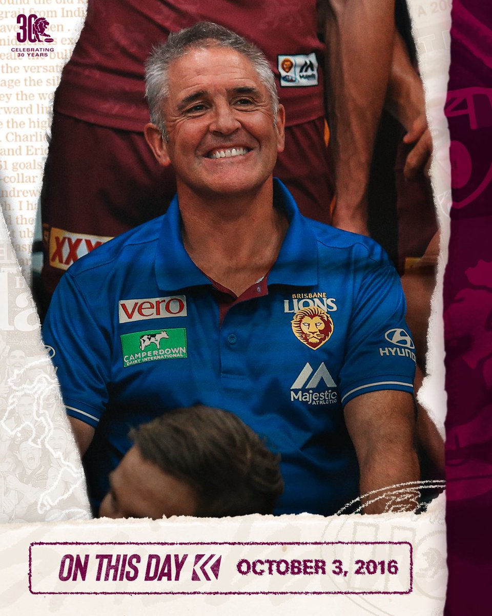 brisbanelions's tweet photo. #ONTHISDAY - The Brisbane Lions appointed Chris Fagan as head coach... and the rest is history 🥹 https://t.co/4MqY1OApV8