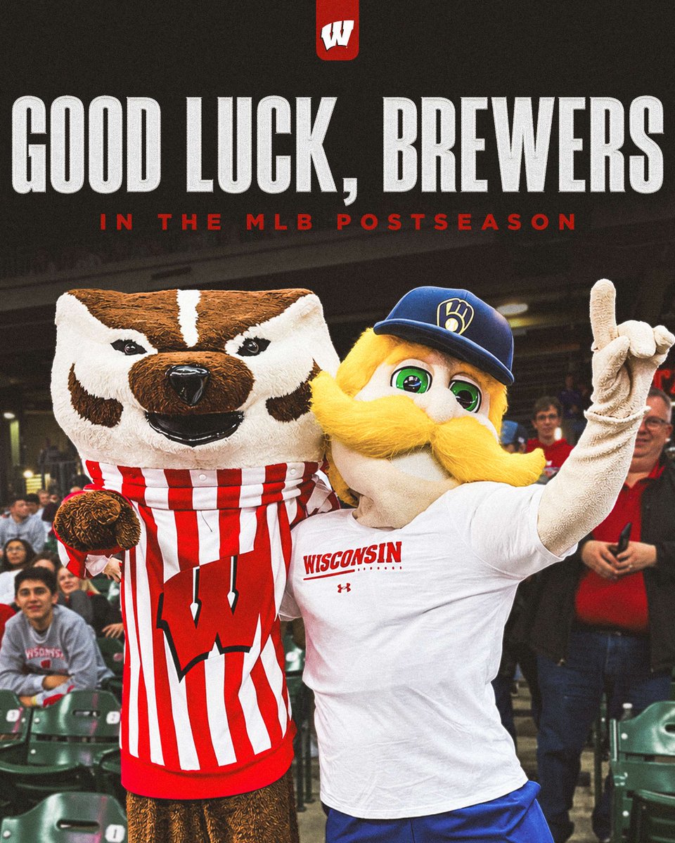 UWBadgers's tweet photo. Badgers 🤝 @Brewers

#NoTimeLikeOctober https://t.co/JnVll0NoqD