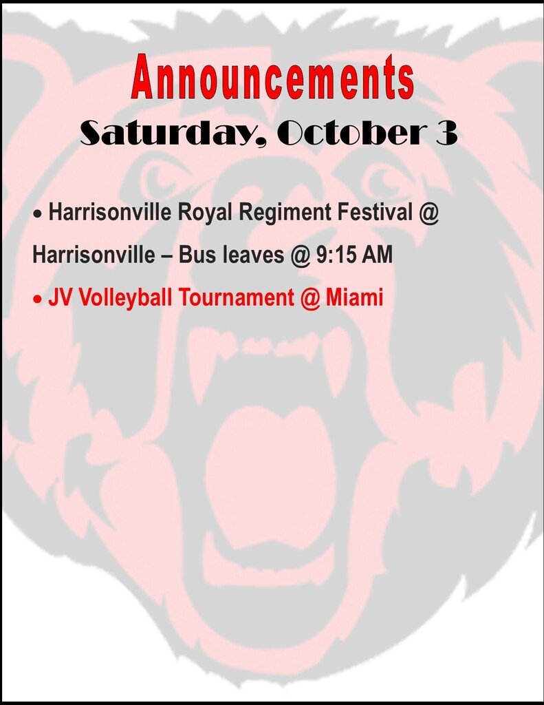 ButlerHSBears's tweet photo. Saturday, October 3 https://t.co/C19yeHMvcn
