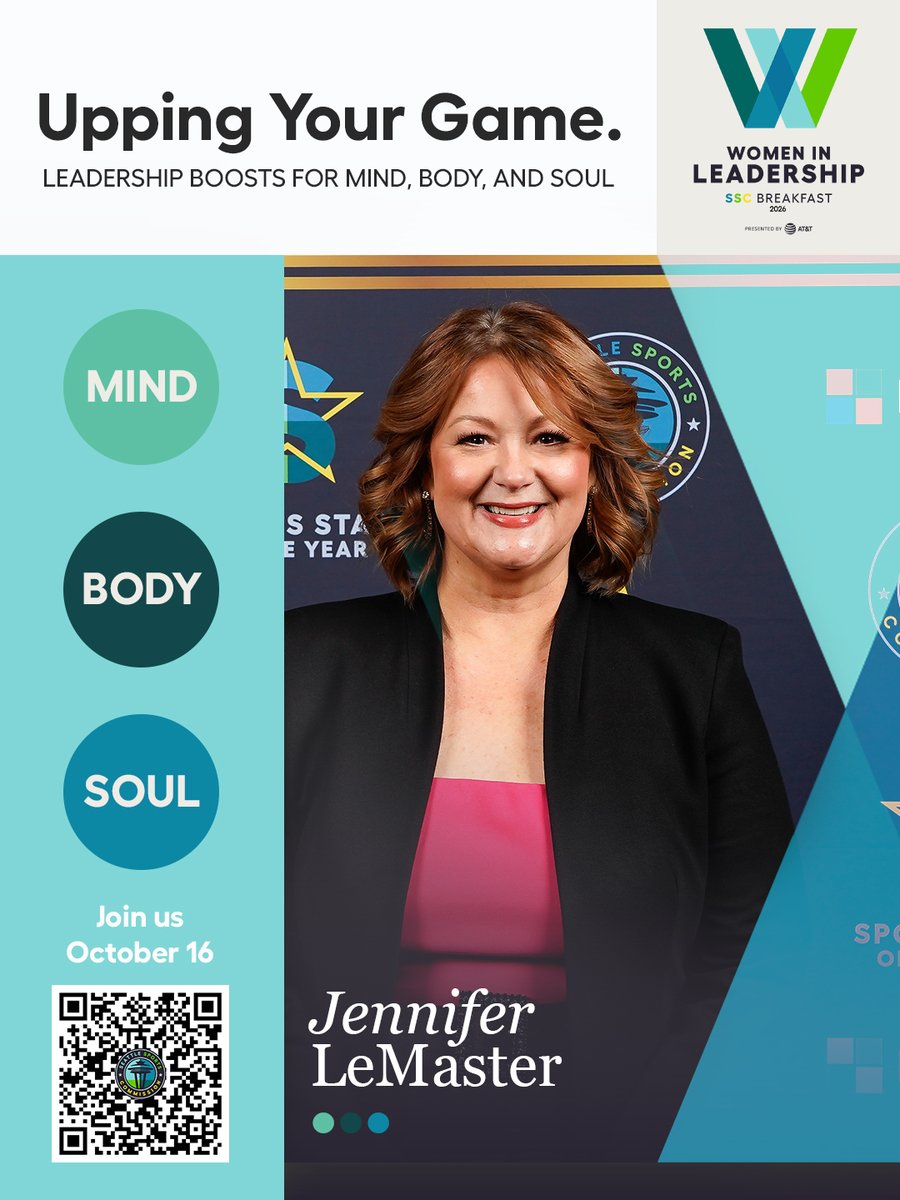SeattleSC's tweet photo. Another incredible voice joins the conversation! 👏

We’re excited to welcome Jennifer LeMaster, President &amp; CEO of the Seattle Convention Center, to Playing With the Generations, presented by Kaiser Permanente, at this year’s Women in Leadership Breakfast. https://t.co/DVJsohvAnS