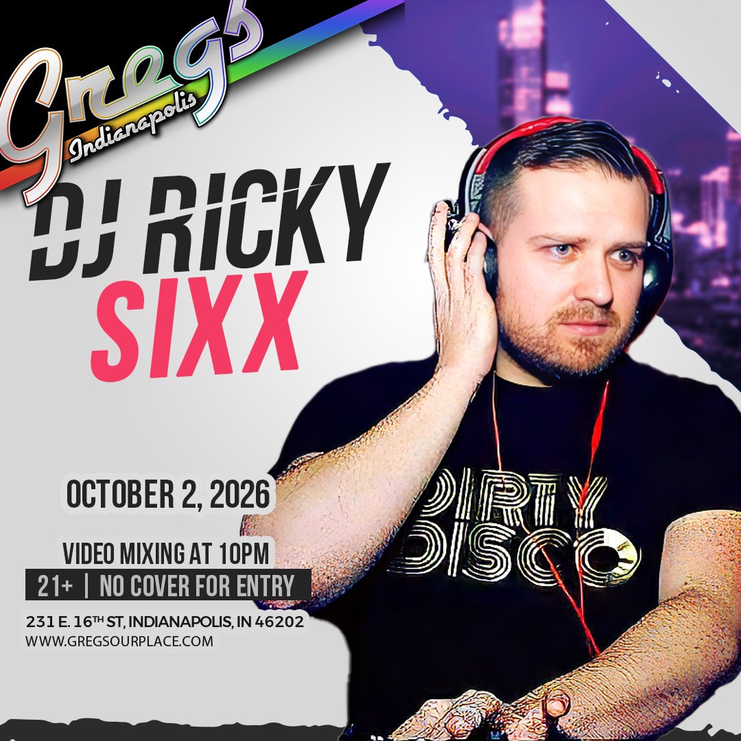 GregsOurPlace's tweet photo. TONIGHT!

DJ Ricky Sixx returns for back-to-back Fridays, tonight starting at 10pm! https://t.co/XSVxPusVYM