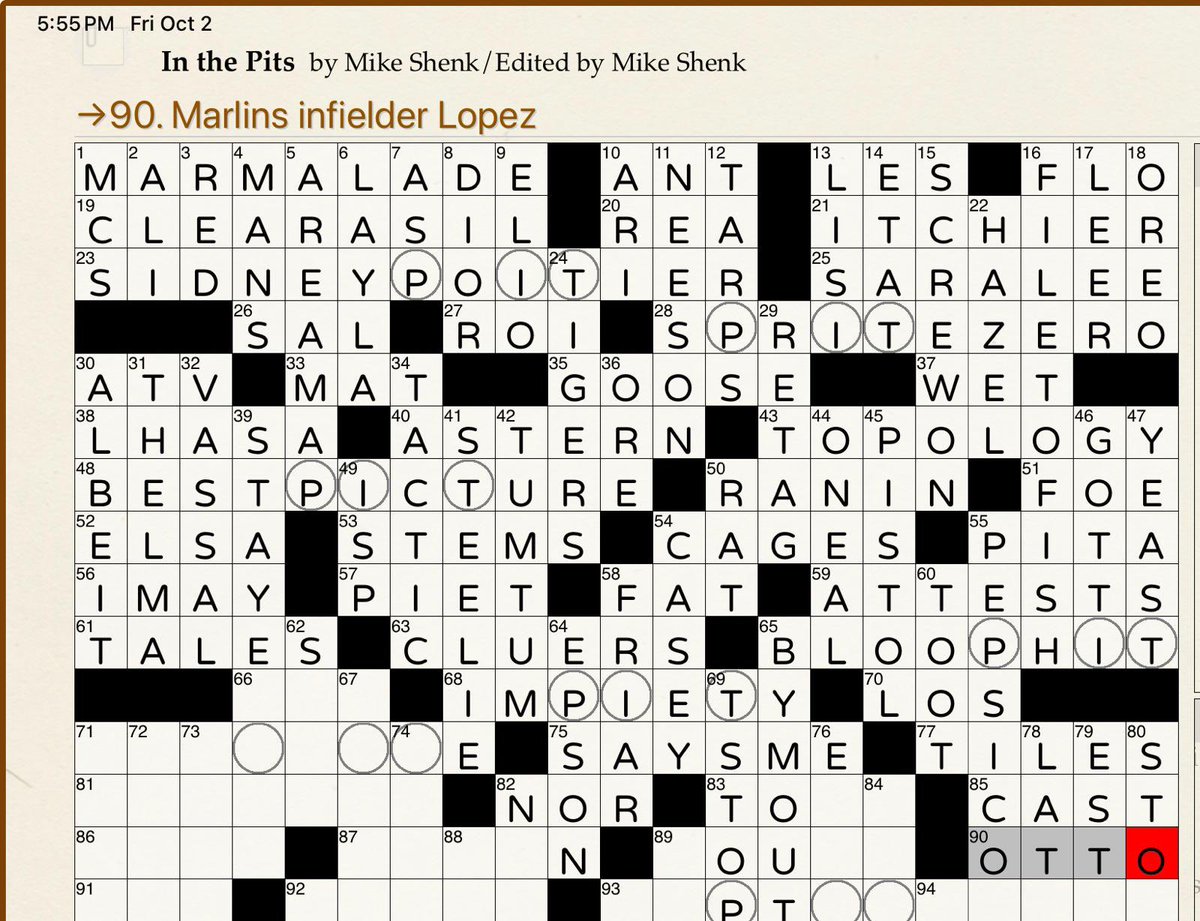 IsaacAzout's tweet photo. #Marlins Otto Lopez sighting in the Wall Street Journal’s Saturday crossword! 

Pretty cool https://t.co/po9HMpe3NS