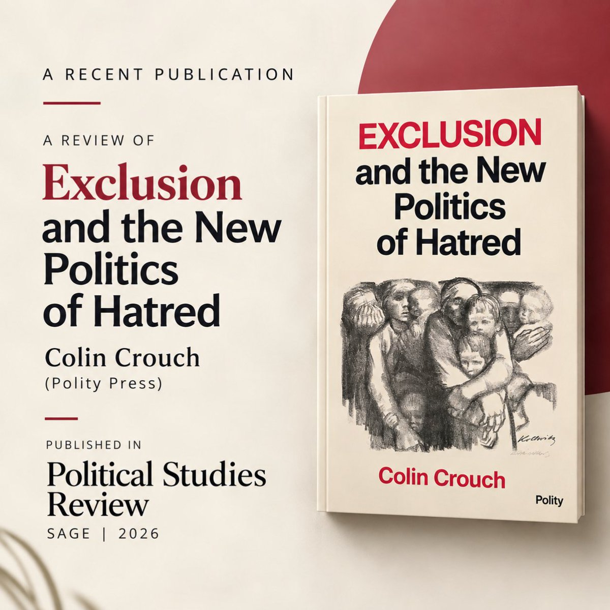 roshanamarujala's tweet photo. My commissioned #BookReview of Colin Crouch’s Exclusion and the New Politics of Hatred is now #PublishedWithSage in @PolStudiesRev
Read (Access Link): https://t.co/3LIalqdkuq
DOI: https://t.co/rBT2ajmbC0
@PolStudiesAssoc @Sage_Publishing @SageJournals @politybooks https://t.co/i3gACD6afo