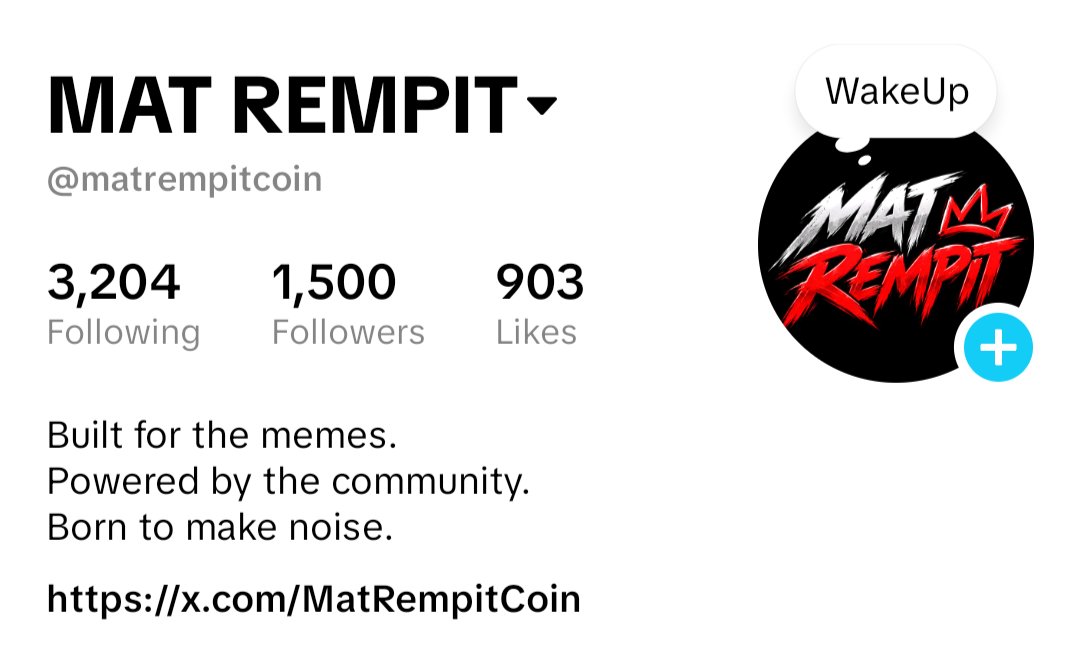 MatRempitCoin's tweet photo. 🏁 $REMPIT IS EXPANDING.

The MAT REMPIT community is now on TikTok. 🔥

🇲🇾 Born in Malaysia.
🌎 Going global.

Follow us on TikTok and join the ride from the beginning.

TikTok: @matrempitcoin

🏍️ NO BRAKES. JUST $REMPIT.

#REMPIT #MATREMPIT #Solana #Memecoin #PumpFun https://t.co/tbhGkwesJa