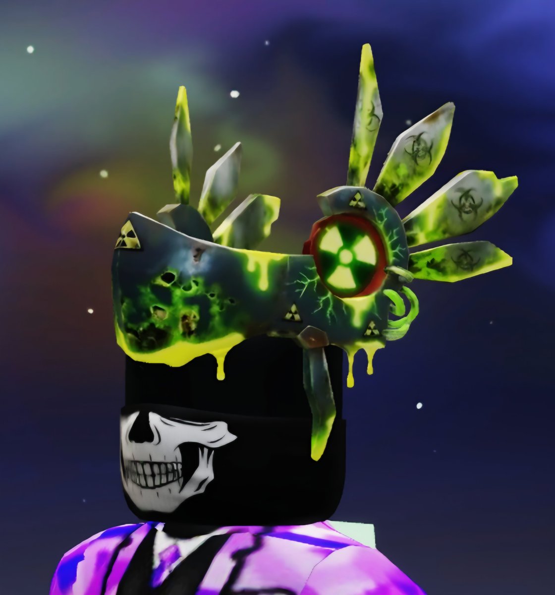 IncomPablo29L's tweet photo. These are the new UGC items I’ll be releasing over the coming weeks roblox, radioactive themed. 

Which of the four would you like me to release first? Antlers, Buxeration, Valk, or Fedora? 

I’ll leave the link in the comments so you can see how they’d look on your avatars.

#robloxㅤ #robloxugc #robloxart #radioactive #robloxdev  #ugc